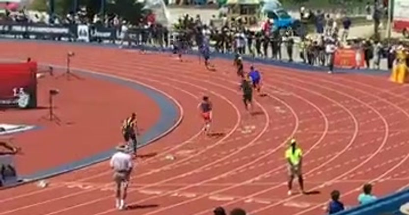 Boys 4x100 meter relay. Cam, Shaquan Graham, JC, and Deshawn Ballard lane 4